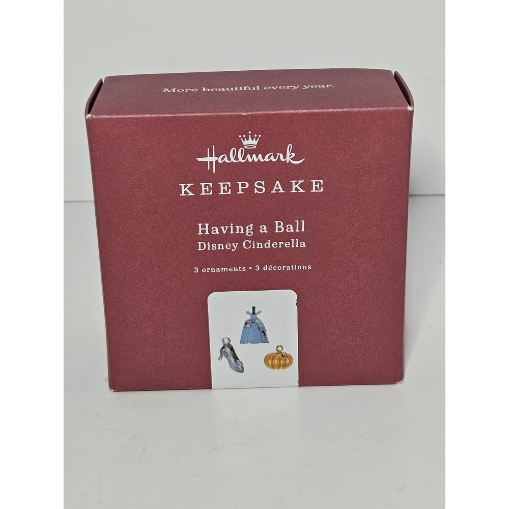 Hallmark Keepsake 2019 Having a Ball Disney Cinderella Mini Metal Ornaments Box